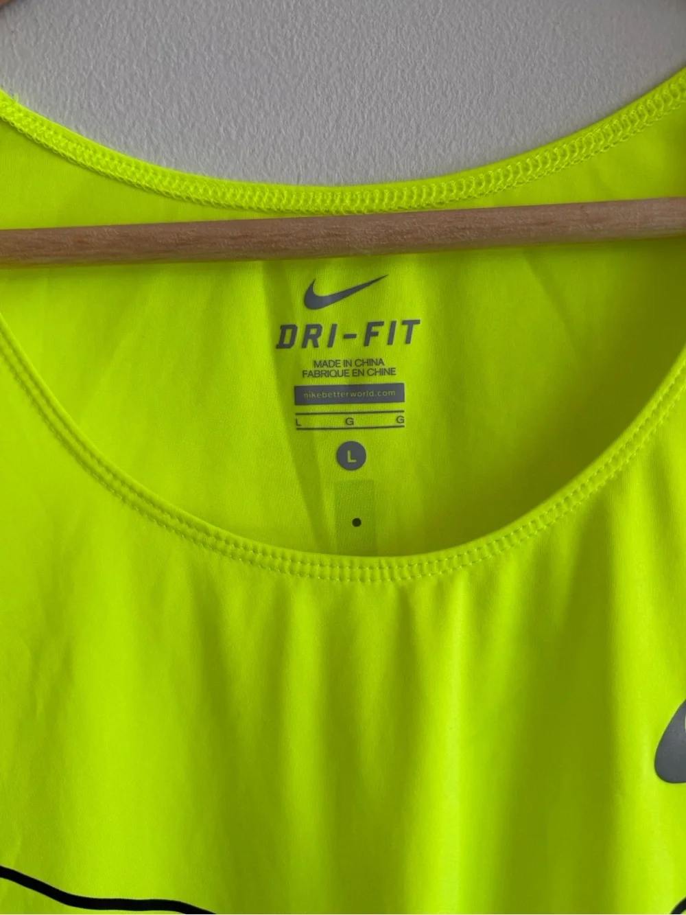 Nike Neon Yellow Dri-FIT Performance Tank with Black Logo